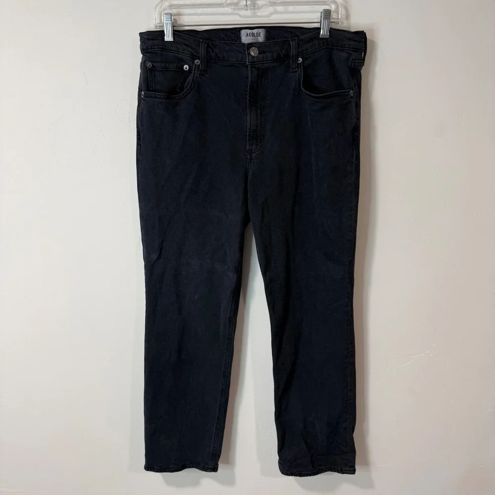 AGOLDE Womens Kye Jeans 31 Black Mid‎ Rise Straight Leg A9100B-1140
